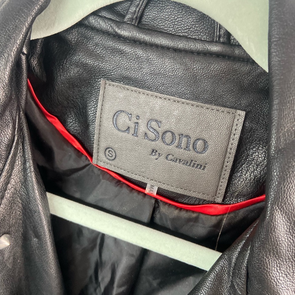 Ci Sono Black Embroidered Leather Jacket - Picture 3 of 10